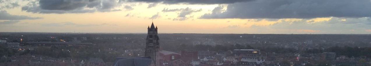 Picture of Bruges, one of my favourite cities in the world, from the bell tower at sunset